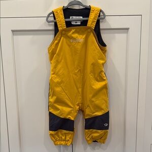 Columbia Yellow and Black Snow Bib Overalls with Adjustable Straps
